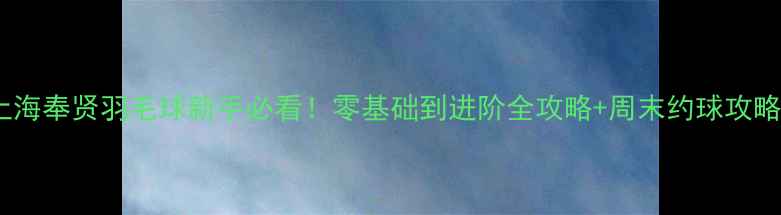 图片 🔥上海奉贤羽毛球新手必看！零基础到进阶全攻略+周末约球攻略🏸1