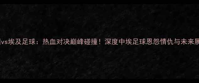 图片 🔥中国vs埃及足球：热血对决巅峰碰撞！深度中埃足球恩怨情仇与未来展望🔥1