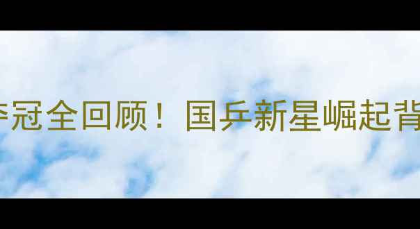 图片 🔥中国乒乓联赛张超夺冠全回顾！国乒新星崛起背后的三大制胜法宝🔥1
