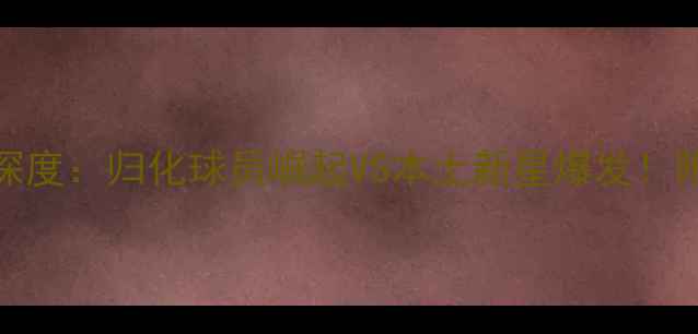 图片 🔥中国球员身价TOP50深度：归化球员崛起VS本土新星爆发！附转会市场投资指南🔥1