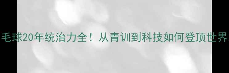 图片 🔥中国羽毛球20年统治力全！从青训到科技如何登顶世界之巅？🔥