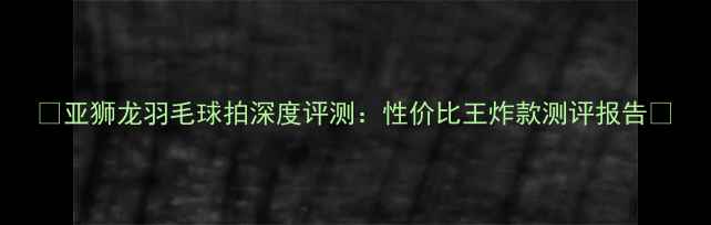 图片 🔥亚狮龙羽毛球拍深度评测：性价比王炸款测评报告🔥