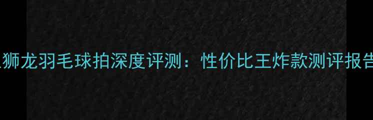 图片 🔥亚狮龙羽毛球拍深度评测：性价比王炸款测评报告🔥2