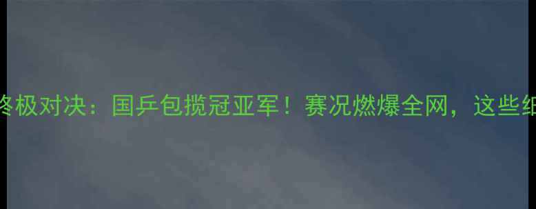 图片 🔥亚运男单乒乓球终极对决：国乒包揽冠亚军！赛况燃爆全网，这些细节你绝对不知道！