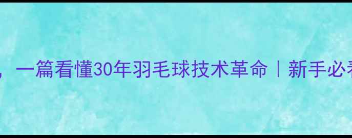图片 🔥从握拍到杀球，一篇看懂30年羽毛球技术革命｜新手必看打法演变史🌟1
