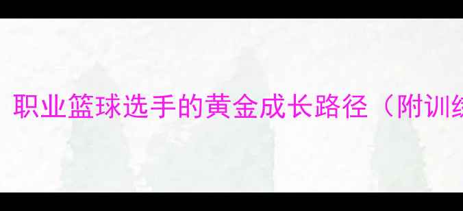 图片 🔥从青训到NBA：职业篮球选手的黄金成长路径（附训练计划+资源包）