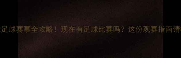 图片 🔥全球足球赛事全攻略！现在有足球比赛吗？这份观赛指南请收好！
