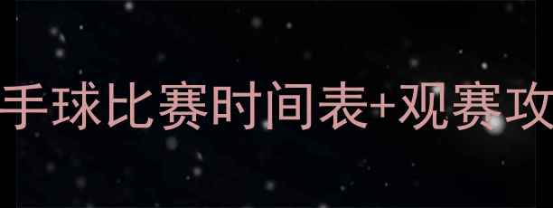 图片 🔥全运会手球赛程曝光！手球比赛时间表+观赛攻略全整理（附直播平台）