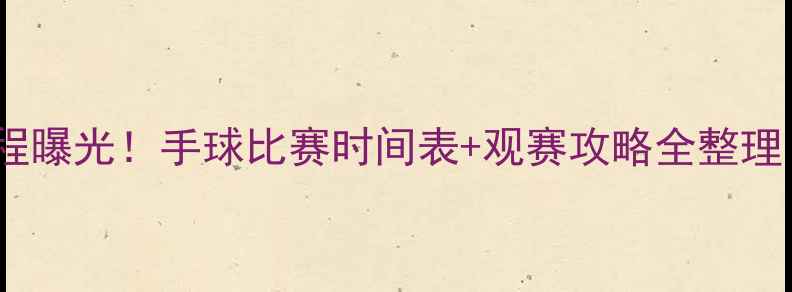 图片 🔥全运会手球赛程曝光！手球比赛时间表+观赛攻略全整理（附直播平台）1