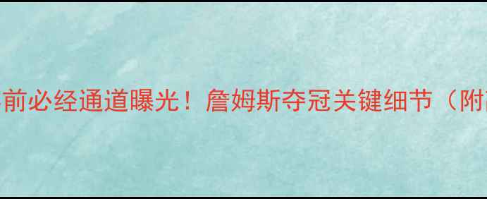 图片 🔥勒布朗赛前必经通道曝光！詹姆斯夺冠关键细节（附高清动图）