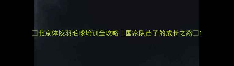 图片 🔥北京体校羽毛球培训全攻略｜国家队苗子的成长之路🔥1