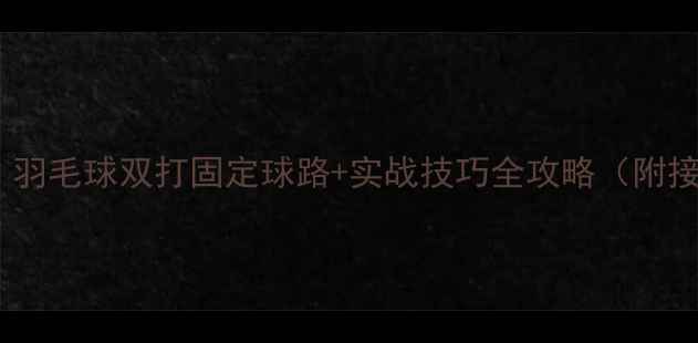 图片 🔥双打必学！羽毛球双打固定球路+实战技巧全攻略（附接龙训练法）2