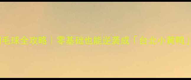 图片 🔥台北女单羽毛球全攻略｜零基础也能逆袭成「台北小黄鸭」的7天训练法