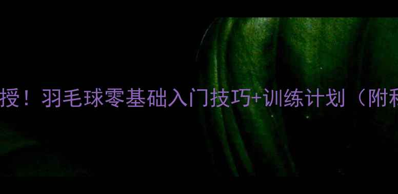 图片 🔥台湾教练亲授！羽毛球零基础入门技巧+训练计划（附私教课对比）1