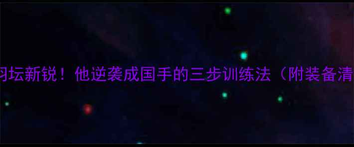 图片 🔥周雄伟福建羽坛新锐！他逆袭成国手的三步训练法（附装备清单+训练计划）