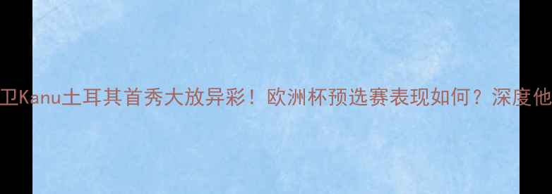 图片 🔥喀麦隆铁卫Kanu土耳其首秀大放异彩！欧洲杯预选赛表现如何？深度他的留洋之路