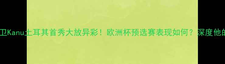图片 🔥喀麦隆铁卫Kanu土耳其首秀大放异彩！欧洲杯预选赛表现如何？深度他的留洋之路2