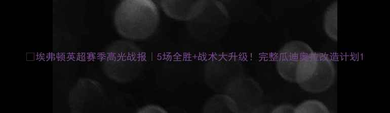 图片 🔥埃弗顿英超赛季高光战报｜5场全胜+战术大升级！完整瓜迪奥拉改造计划1