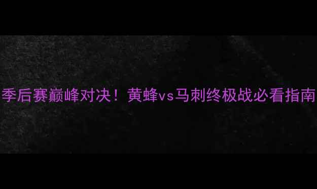 图片 🔥季后赛巅峰对决！黄蜂vs马刺终极战必看指南💥