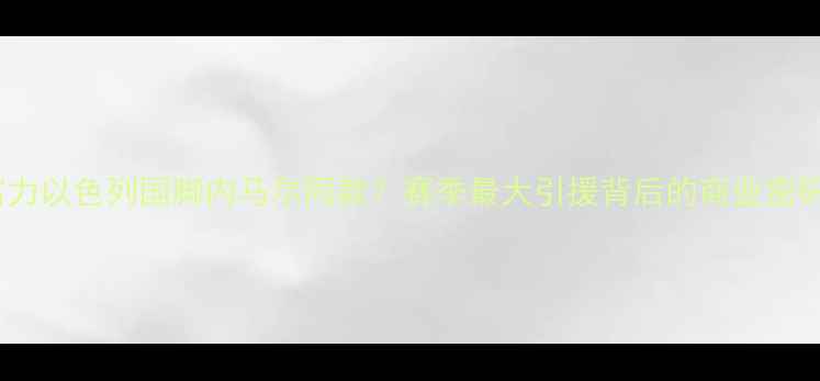 图片 🔥富力以色列国脚内马尔同款？赛季最大引援背后的商业密码💼1