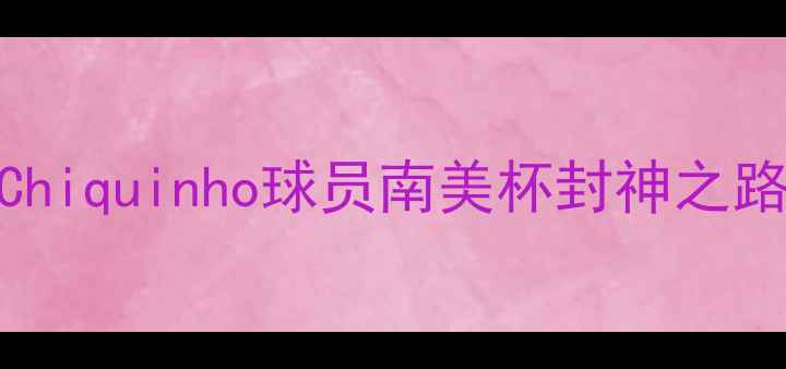 图片 🔥巴西新星崛起！Chiquinho球员南美杯封神之路+国家队表现全💥1