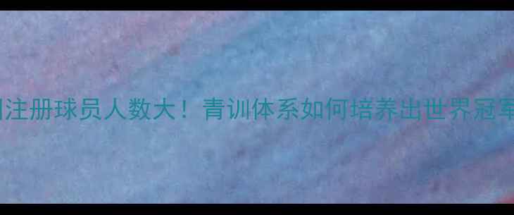图片 🔥德国注册球员人数大！青训体系如何培养出世界冠军？🔥1