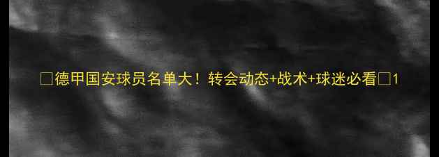 图片 🔥德甲国安球员名单大！转会动态+战术+球迷必看🔥1