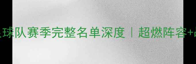 图片 🔥恒大足球队赛季完整名单深度｜超燃阵容+战术全💥