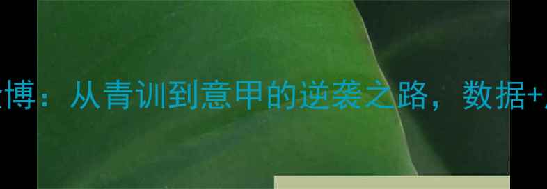 图片 🔥意大利新星科隆博：从青训到意甲的逆袭之路，数据+成长故事全公开！