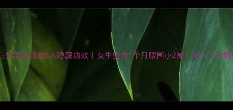 图片 🔥打羽毛球的5大隐藏功效｜女生坚持1个月腰围小2圈！附入门攻略2