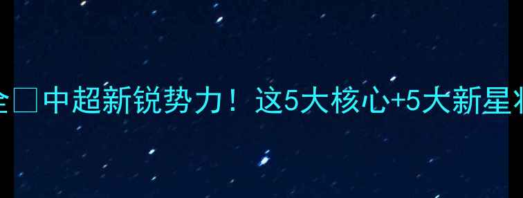 图片 🔥武汉当代球员全⚽中超新锐势力！这5大核心+5大新星将改写联赛格局！