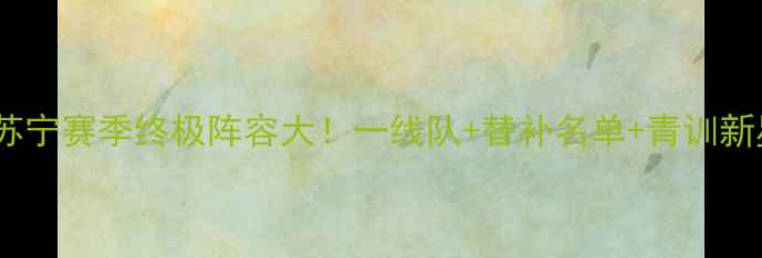 图片 🔥江苏苏宁赛季终极阵容大！一线队+替补名单+青训新星全🔥1