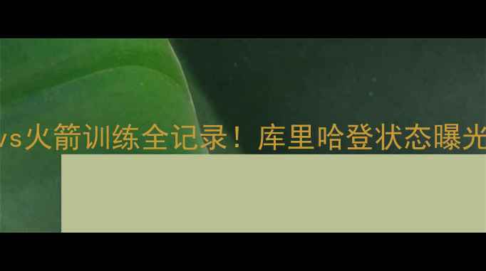 图片 🔥深度勇士vs火箭训练全记录！库里哈登状态曝光+战术大🔥2