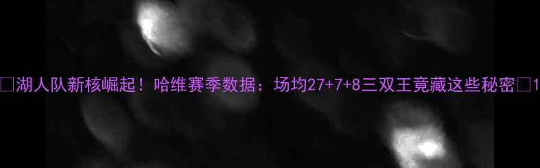图片 🔥湖人队新核崛起！哈维赛季数据：场均27+7+8三双王竟藏这些秘密🔥1