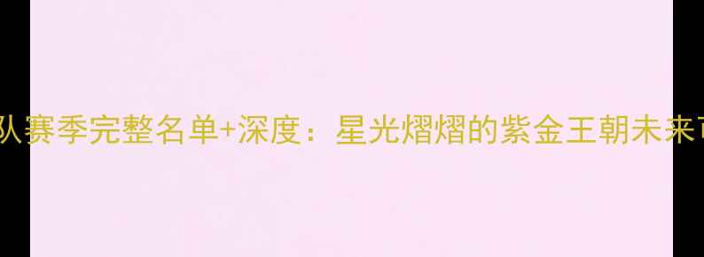图片 🔥湖人队赛季完整名单+深度：星光熠熠的紫金王朝未来可期🏀1
