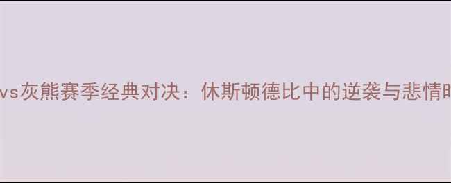 图片 🔥火箭vs灰熊赛季经典对决：休斯顿德比中的逆袭与悲情时刻🔥1