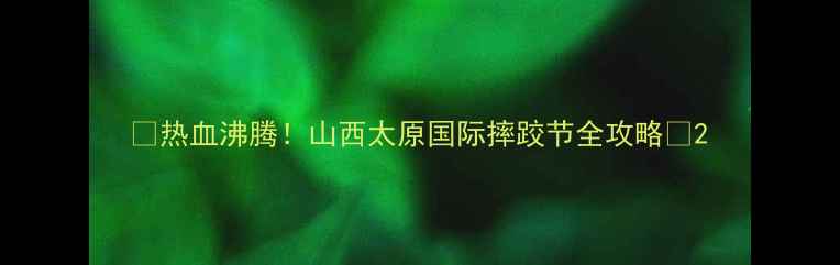 图片 🔥热血沸腾！山西太原国际摔跤节全攻略🔥2