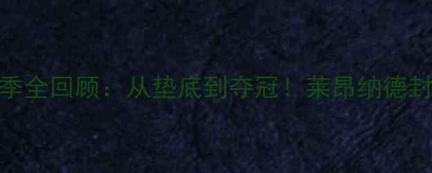 图片 🔥猛龙赛季全回顾：从垫底到夺冠！莱昂纳德封神之路🔥