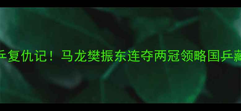 图片 🔥瑞典公开赛国乒复仇记！马龙樊振东连夺两冠领略国乒藏獒精神有多燃🔥