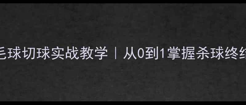 图片 🔥羽毛球切球实战教学｜从0到1掌握杀球终结技🔥