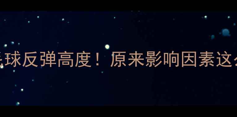 图片 🔥羽毛球反弹高度！原来影响因素这么多！