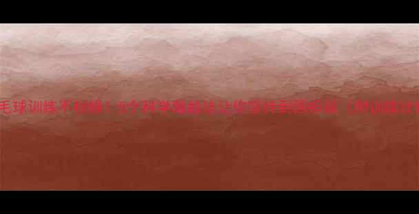 图片 🔥羽毛球训练不枯燥！5个科学激励法让你坚持到国标级（附训练计划）1