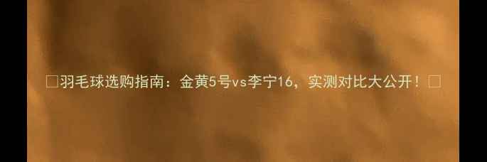 图片 🔥羽毛球选购指南：金黄5号vs李宁16，实测对比大公开！🏸