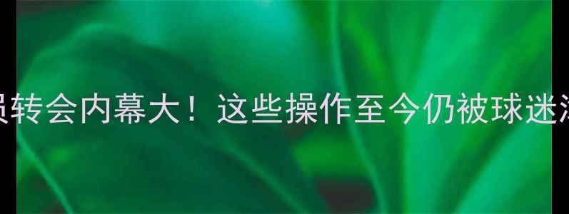 图片 🔥自由球员转会内幕大！这些操作至今仍被球迷津津乐道🔥