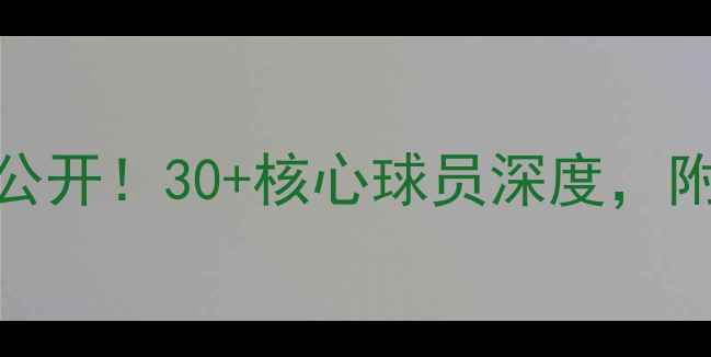 图片 🔥英超球队最新阵容大公开！30+核心球员深度，附球队对比+战术图解🔥1