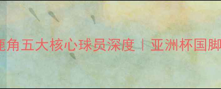 图片 🔥赛季日职联霸主鹿岛鹿角五大核心球员深度｜亚洲杯国脚+青训鬼才+战术大师全1