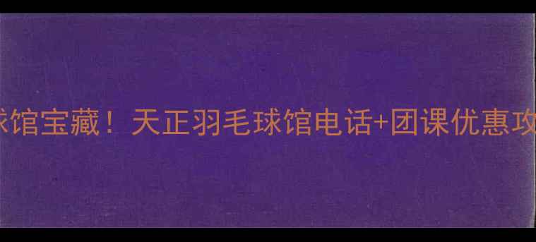 图片 🔥长安区羽毛球馆宝藏！天正羽毛球馆电话+团课优惠攻略（附地址）2