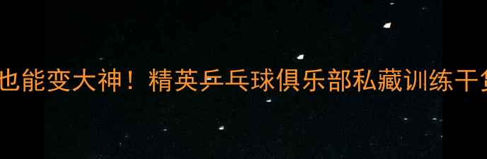 图片 🔥零基础也能变大神！精英乒乓球俱乐部私藏训练干货全公开1
