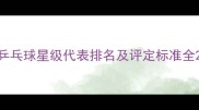 乒乓球星级代表排名及评定标准全