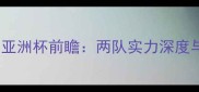 越南VS伊朗亚洲杯前瞻两队实力深度与胜负预测